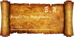 Bogáts Makabeus névjegykártya